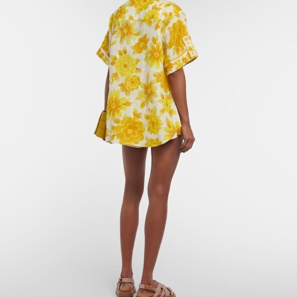 Floral Yellow Women's Shorts And Shirt